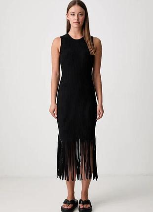 Urbanshop com ua dknyтрикотажна сукня з бавовною чорна однотонна p6euad33 розміри запитуйте