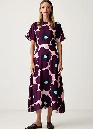 Urbanshop com ua marimekkoразклешенное платье с лиоцелем фиолетовая цветы 095989 размеры запитуйте
