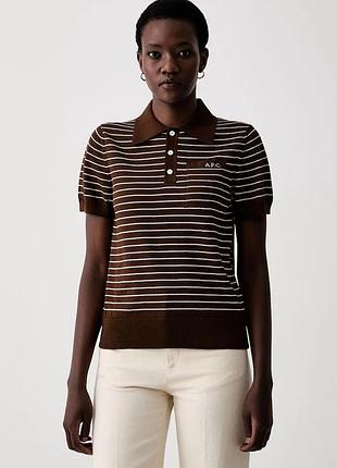 Urbanshop com ua a.p.c.поло-свитер женский хлопковый polo aline коричневый cohlp.f23509 размеры запитуйте