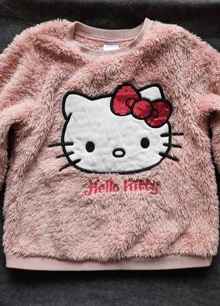 Кофта меховушка для девочки c&a с принтом hello kitty