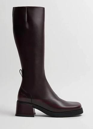 Urbanshop com ua mistaчоботы на каблуке женские кожаные brunildha бордо e8_4298 размеры запитуйте