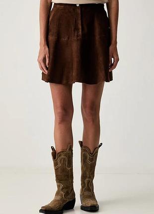 Urbanshop com ua hugoс юбка клеш замшевая laketta коричневая однотонная 50563078 размеры запитуйте