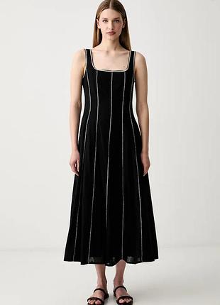 Urbanshop com ua pedro del hierroрозкльошена сукня з додаванням льону чорна смужки 3813587 розміри запитуйте