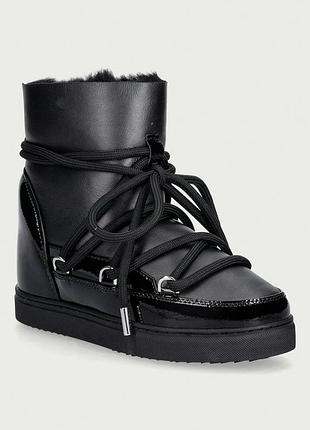 Urbanshop com ua inuikiigloss wedge снежные сапоги женские кожаные черные 1001.004.0052 размеры запитуйте