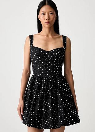 Urbanshop com ua bardot расклешенное платье с хлопком coletta черная в точку 60470db размеры запитуйте