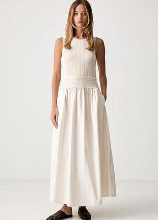 Urbanshop com ua pedro del hierroрозкльошена сукня з бавовною бежева однотонна 6193141 розміри запитуйте