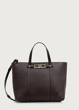Urbanshop com ua armani exchange сумка-шоппер женская из искусственной кожи коричневая xw002609 af15632 размеры запиту