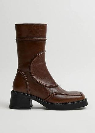 Urbanshop com ua miistaботильйони на каблуку жіночі шкіряні malene коричневі e8_4219 розміри запитуйте
