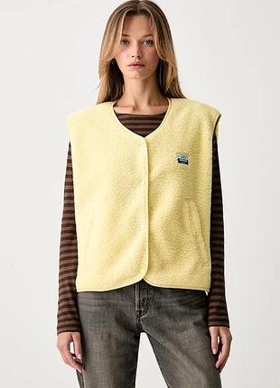 Urbanshop com ua american vintageбезрукавка жіноча флісова жовта hok16b розміри запитуйте