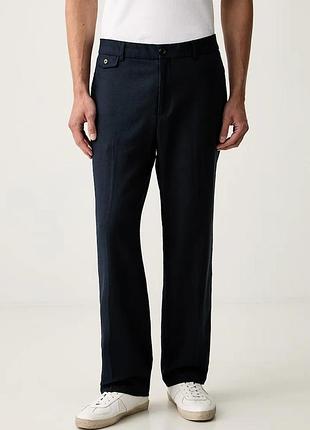 Urbanshop com ua scotch & sodaштани чоловічі з додаванням льону темно-сині regular waist 183544 розміри запитуйте