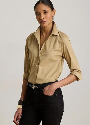 Urbanshop com ua lauren ralph laurenсорочка жіноча з бавовною бежева однотонна 200p13968 розміри запитуйте