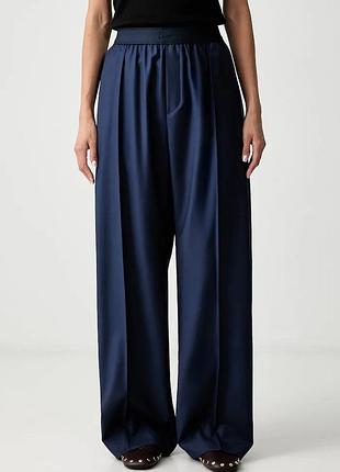 Urbanshop com ua kenzoштаны wide leg женские шерстяные темно-синие high waist fg62pa3149tv размеры запитуйте