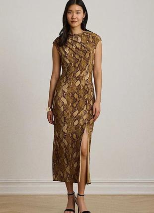 Urbanshop com ua lauren ralph lauren сукня коричневая с анималистическим мотивом 200p13959 размеры запитуйте