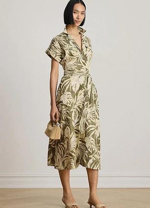 Urbanshop com ua lauren ralph laurenрозкльошена сукня лляна зелена рослинна 200b24676 розміри запитуйте