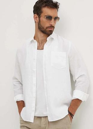 Urbanshop com ua vilebrequinсорочка з льону vilebrequin caroubis колір білий regular класичний комір crsu3u00 розміри запитуйте
