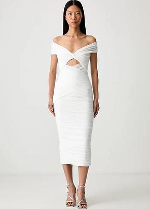 Urbanshop com ua bardotсукня з драпіруванням priah бежева однотонна 60152db розміри запитуйте