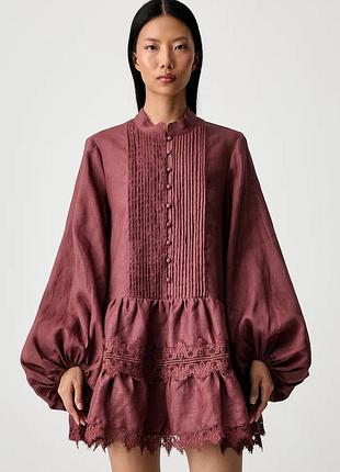 Urbanshop com ua bardotсукня льняная antonia бордо однотонная 59849db2 размеры запитуйте