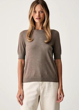 Urbanshop com ua bossфутболка-свитер женская шерстяная farbella коричневая 50544996 размеры запитуйте