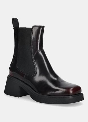 Urbanshop com ua vagabond shoemakersшкіряні черевики vagabond shoemakers dorah колір бордовий каблук блок 5642-004-54 розміри