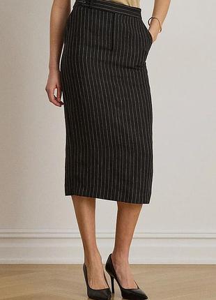 Urbanshop com ua lauren ralph laurenспідниця-олівець лляна чорна смужки 200p13971 розміри запитуйте