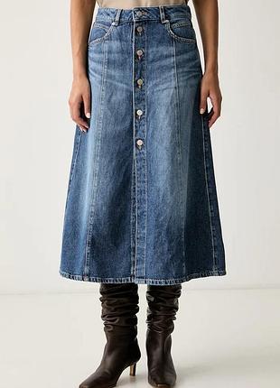 Urbanshop com ua boss orange юбка клеш джинсовая c_dnm midi skirt голубая однотонная 50564430 размеры запитуйте