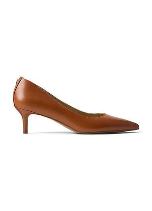 Urbanshop com ua lauren ralph laurenшкіряні туфлі lauren ralph lauren adrienne колір коричневий на низькому підборі 802p09030002