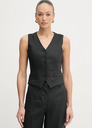 Urbanshop com ua weekend max maraоднобортный жилет женский льняной pace черный 2615151012600 размеры запитуйте