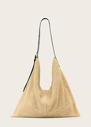 Urbanshop com ua allsaintsсумочка hobo жіноча замшева asha бежева w518xd розміри запитуйте
