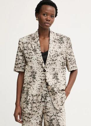 Urbanshop com ua pinkoоднобортный пиджак женский льняной бежевый 106879 a3bl размеры запитуйте