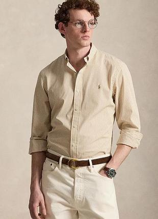 Urbanshop com ua polo ralph laurenсорочка чоловіча бавовняна з еластаном бежева 710929344 розміри запитуйте