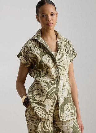Urbanshop com ua lauren ralph laurenсорочка жіноча лляна зелена рослинна 200p13839 розміри запитуйте