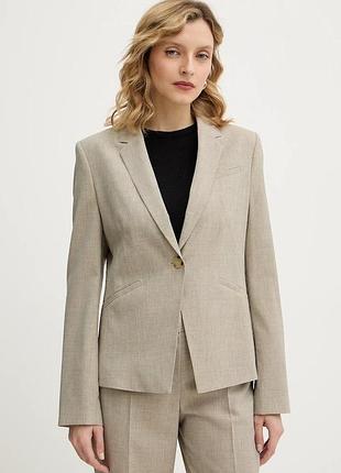 Urbanshop com ua bossвовняний піджак boss jia9 колір бежевий однобортний меланж 50542010 розміри запитуйте