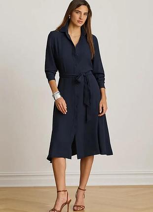 Urbanshop com ua lauren ralph lauren расклешенное платье темно-синее однотонное 200p14803 размеры запитуйте