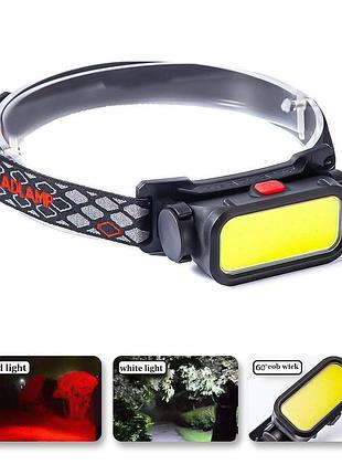 Налобный фонарик rechargeable headlamp bl-008 usb-c белый/красный свет, аккумуляторный фонарик на голову