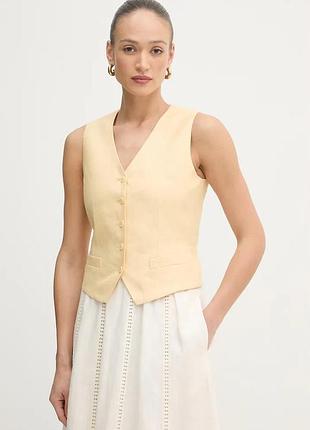 Urbanshop com ua weekend max maraоднобортный жилет женский льняной pace желтый 26151012600 размеры запитуйте