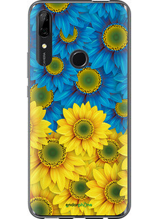 Чохол на huawei p smart z жовто-блакитні квіти "1048u-1704-72104"