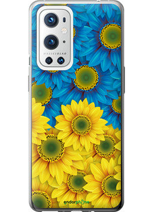 Чехол на oneplus 9 pro жёлто-голубые цветы "1048u-2250-72104"
