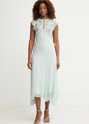 Urbanshop com ua twinset расклешенное платье вискозное бирюзовое 261tp203a размеры запитуйте