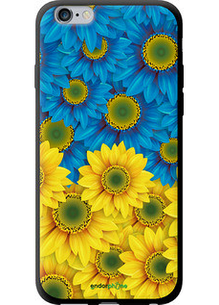 Чохол на iphone 6s plus жовто-блакитні квіти "1048b-91-72104"