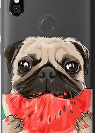 Чехол на xiaomi redmi note 6 pro мопс и арбуз "4665u-1551-72104"
