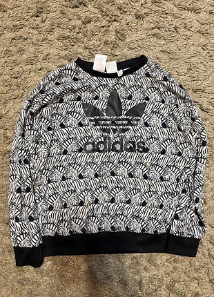 Кофта жіноча adidas з анімалістичним принтом, чорно-біла