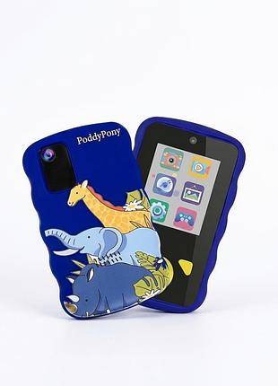 Детский цифровой фотоаппарат-смартфон 2в1 с mp3-плеером и sd-картой на 32gb синий