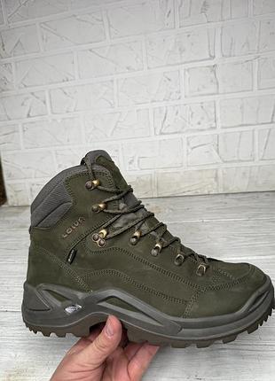 Крутые хаки ботинки lowa renegade gtx mid boots schuhe olive gore-tex
