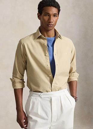 Urbanshop com ua polo ralph laurenсорочка мужская хлопковая бежевая однотонная 710805564 размеры запитуйте