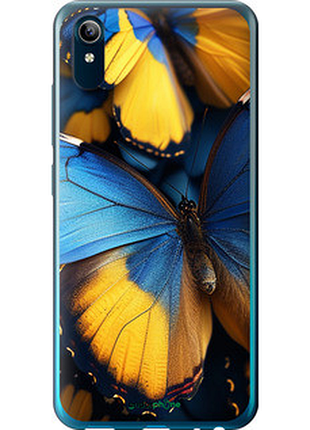 Чехол на vivo y91c желто-голубые бабочки "6046u-1762-72104"
