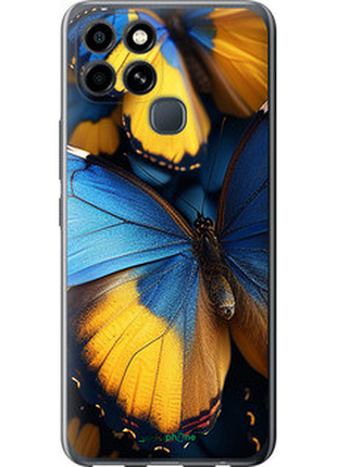Чехол на infinix smart 6 желто-голубые бабочки "6046u-2758-72104"