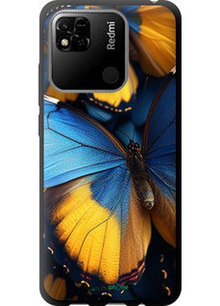 Чехол на xiaomi redmi 10a желто-голубые бабочки "6046b-2578-72104"