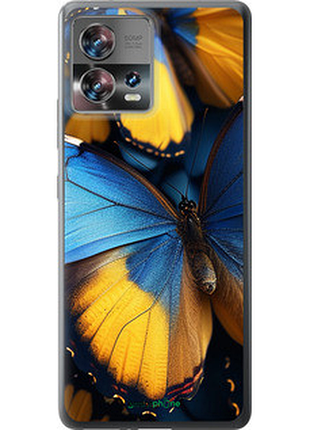 Чехол на motorola edge 30 fusion 5g желто-голубые бабочки "6046u-3198-72104"