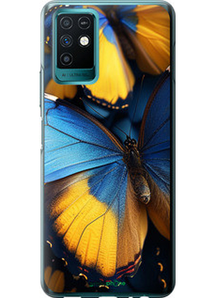 Чехол на infinix note 10 желто-голубые бабочки "6046u-2763-72104"