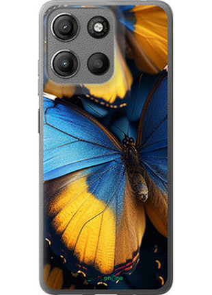 Чехол на motorola moto g15 желто-голубые бабочки "6046u-3948-72104"
